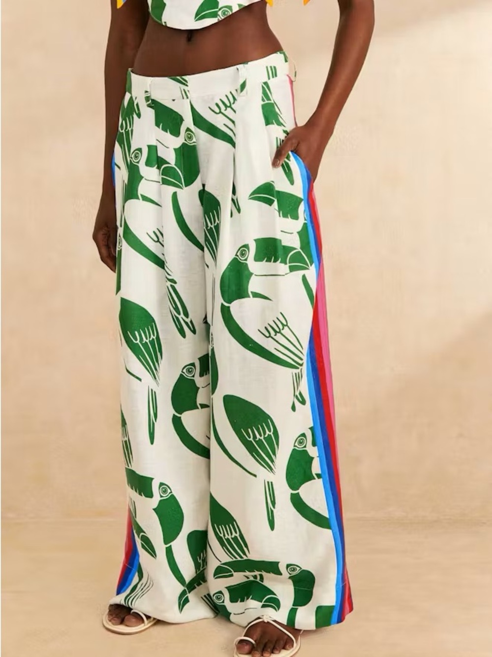 Farm Rio Rainbow Toucan Pants, Size XS